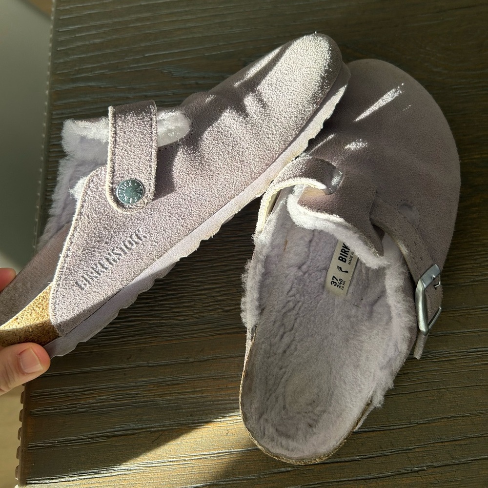 Birkenstock Boston Shearling in light purple Size 37 size 6-6.5